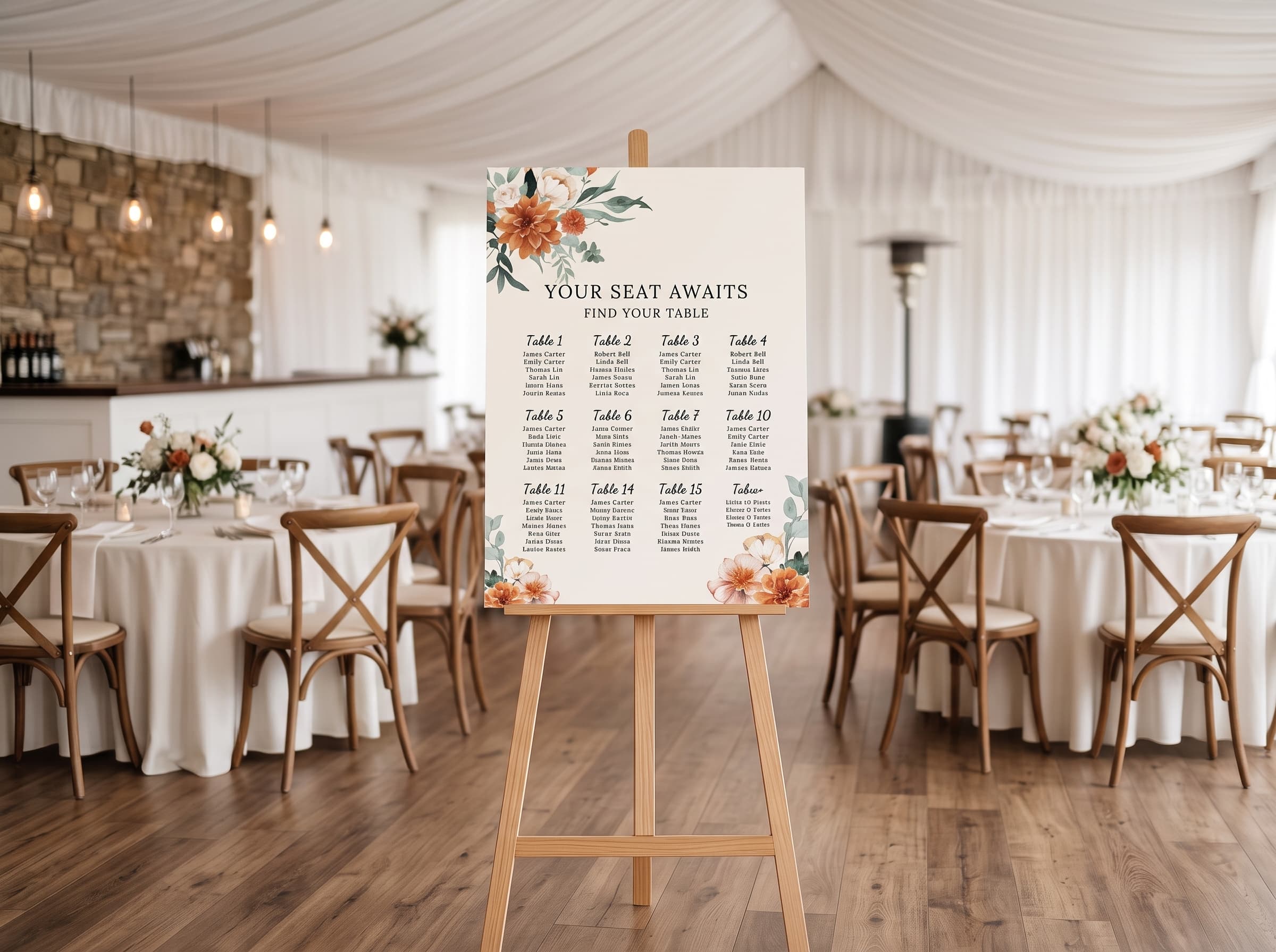 Seating Chart A1 on Easel